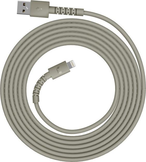 Image du produit Fresh'N Rebel Fresh 'n Rebel USB-A zu Lightning silicone geflochtenes Kabel "FlexWave" 2m, Dried Green (2 m, 30 W)