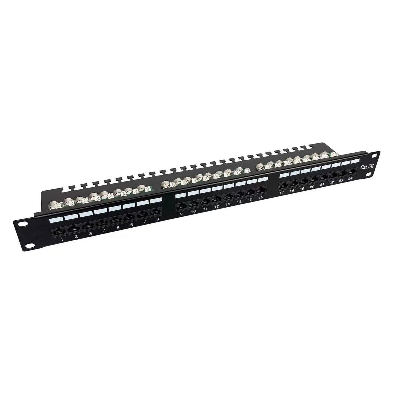 Lanview Nero Cat5e 1U 24 Port Patch Panel, Accessori Per Server,