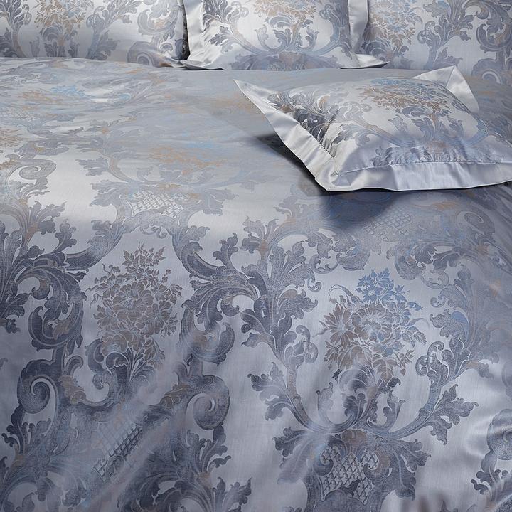 Produktbild Curt Bauer Mako-Brokat Damast Bettwäsche Louis XIV königsblau (Bettwäsche Set, 135x200 cm + 80x80 cm)