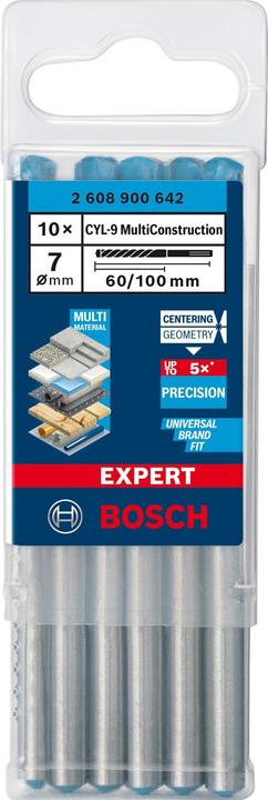 Actual product image Bosch Professional Zubehör Expert CYL-9 MultiConstruction drill, 7 x 60 x 100 mm, d 7 mm, 10 pcs. (7 mm)