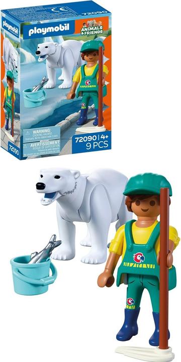 Productafbeelding Playmobil 72090 Zoo: Eisbär und Pfleger (72090)