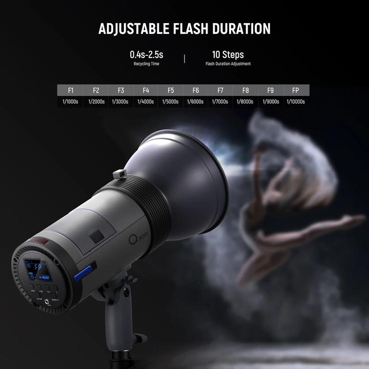 Actual product image Neewer Q300 300W 2.4G Outdoor Studio Flash Strobe with Li-Ion Battery (EU) (Flash head, 300 Ws)