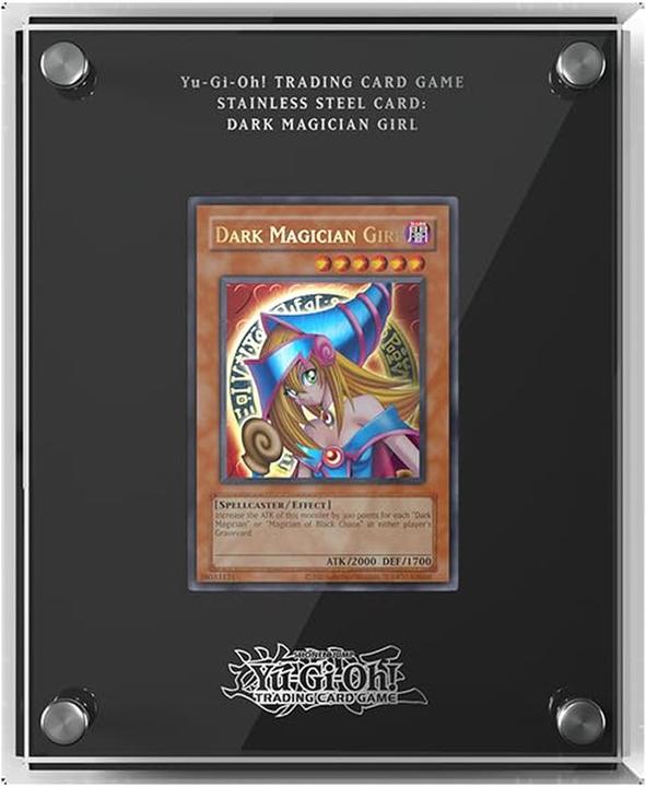 𝗦𝘁𝗮𝗶𝗻𝗹𝗲𝘀𝘀 𝗦𝘁𝗲𝗲𝗹 𝗖𝗮𝗿𝗱 𝗗𝗠𝗚❱ Here are a few product images of the Stainless Steel Card: Dark Magician Girl ✨ According to the site, each card is individually numbered, though the total quantity