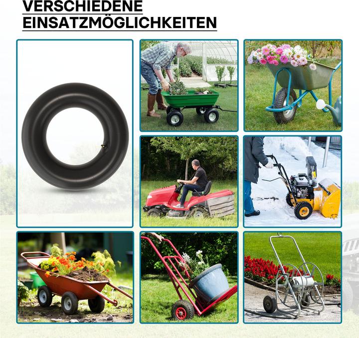 Actual product image Wiltec Inner tube for lawn mower tyre 18x8.50-8 with curved valve stem garden tractor (Lawn mower, Garden machinery spare parts)