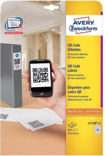 Actual product image Avery QR Code labels