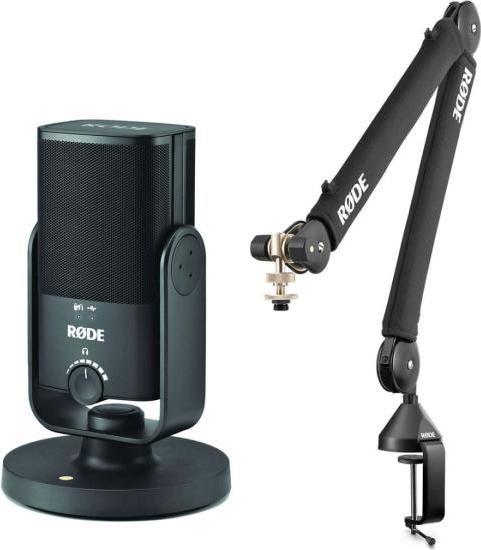 RØDE NT-USB mini microphone with PSA1+ articulated boom stand