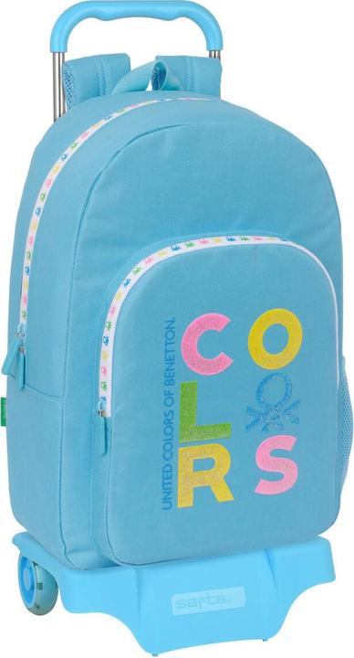 Image du produit Benetton Sac à dos scolaire à roulettes Spring Bleu ciel 30 x 46 x 14 cm