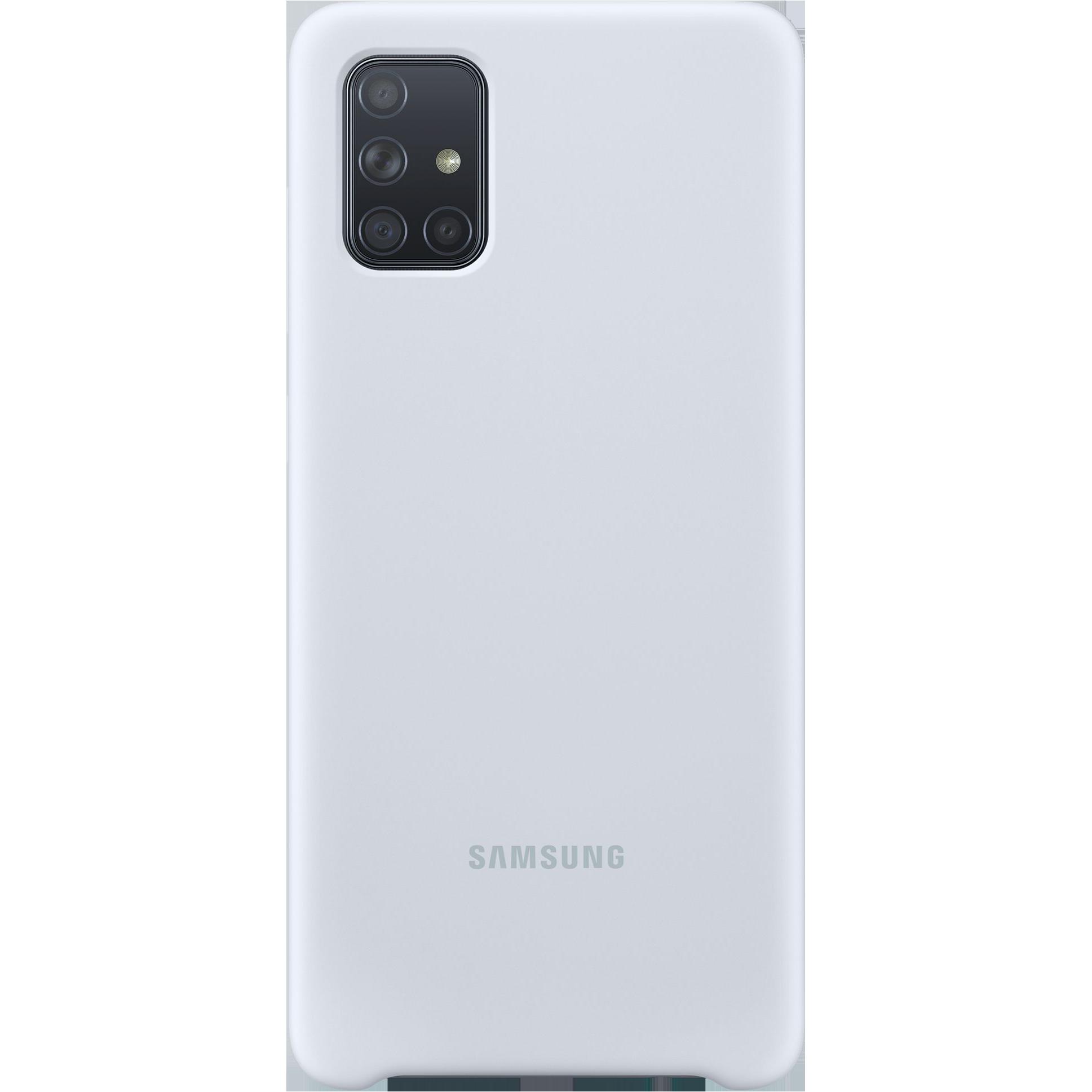 Samsung Silicone Cover (Samsung Galaxy A71), Smartphone Hülle, Silber