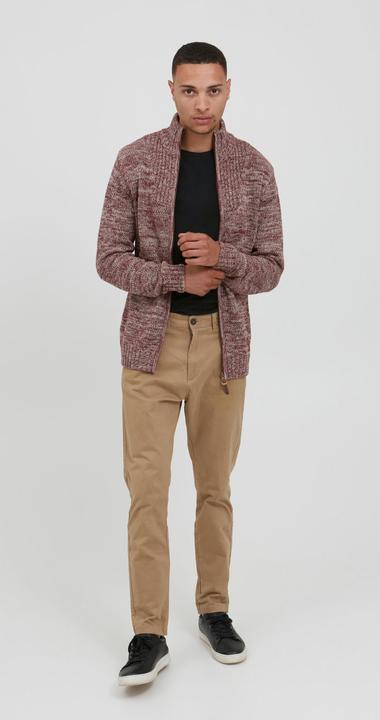Actual product image Solid Pomeroy Men's Cardigan Chunky Knit Jacket With Funnel Neck Made Of 100% Cotton (M)
