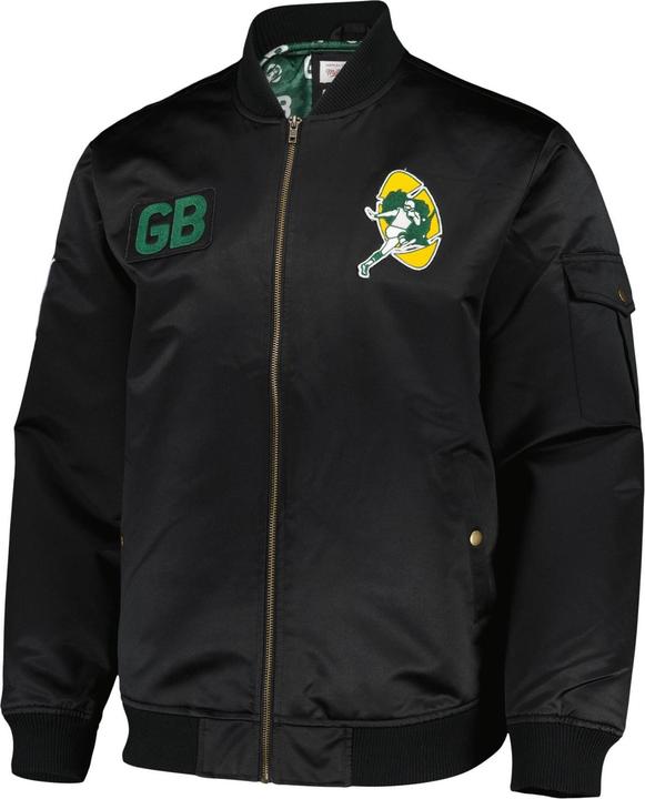 Actual product image Mitchell & Ness M&N Heavyweight Bomber Jacket NFL Green Bay Packers - L (L)