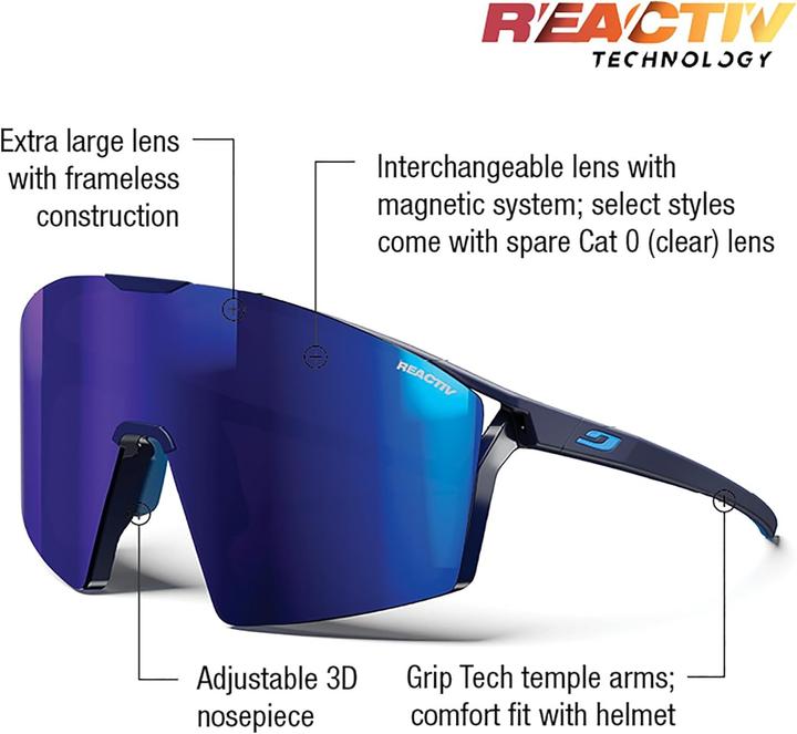 Image du produit Julbo Edge Blau Matt Blau REACTIV 13 High Contrast (Bleu mat, Reactiv 1-3 High Contrast)