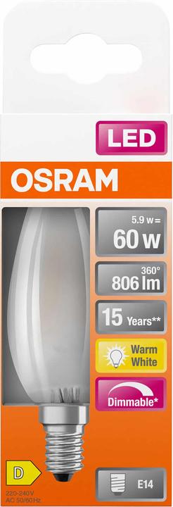 Immagine prodotto Osram Star Classic B (E14, 6 W, 806 lm, 1 x, E)