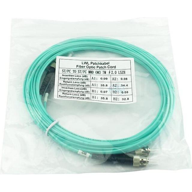 Thumbnail - BlueOptics Duplex LWL Patchkabel ST-ST Multimode OM3 10 Meter (CAT8.1, 10 m), Netzwerkkabel