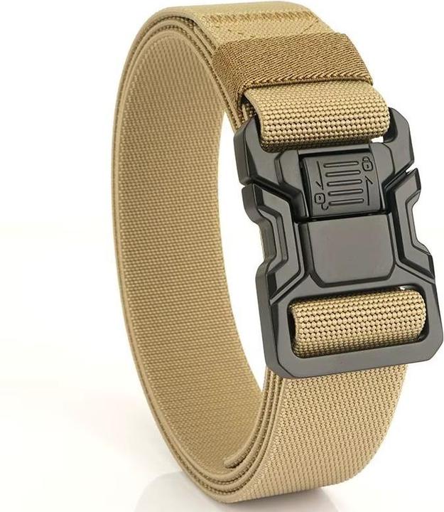 Actual product image Swissdetector Durable tactical belt - Quick-release buckle - TAN