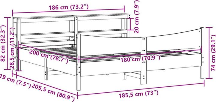 Image du produit vidaXL Bettrahmen (180 x 200 cm)