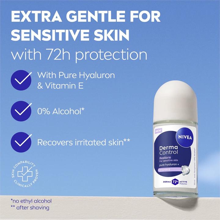Produktbild NIVEA Derma Control Restore Roll-On Antitranspirant 50 ml (Roll-on, 50 ml)