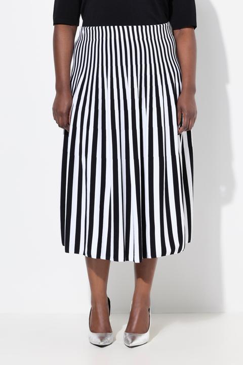 Immagine prodotto Ulla Popken Gonna midi di maglia dal taglio svasato con righe e cintura elastica (54)