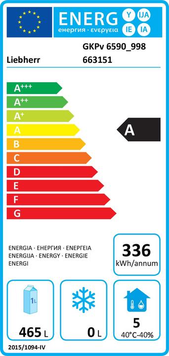 Energie-Label Liebherr GKPV 6590 (465 l)