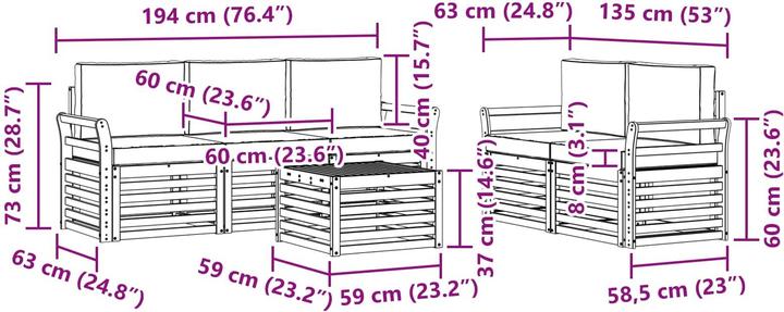 Produktbild vidaXL Outdoor-Sofa