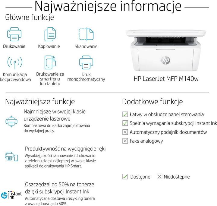 Produktbild HP LaserJet M140w (Laser, Schwarz-Weiss)