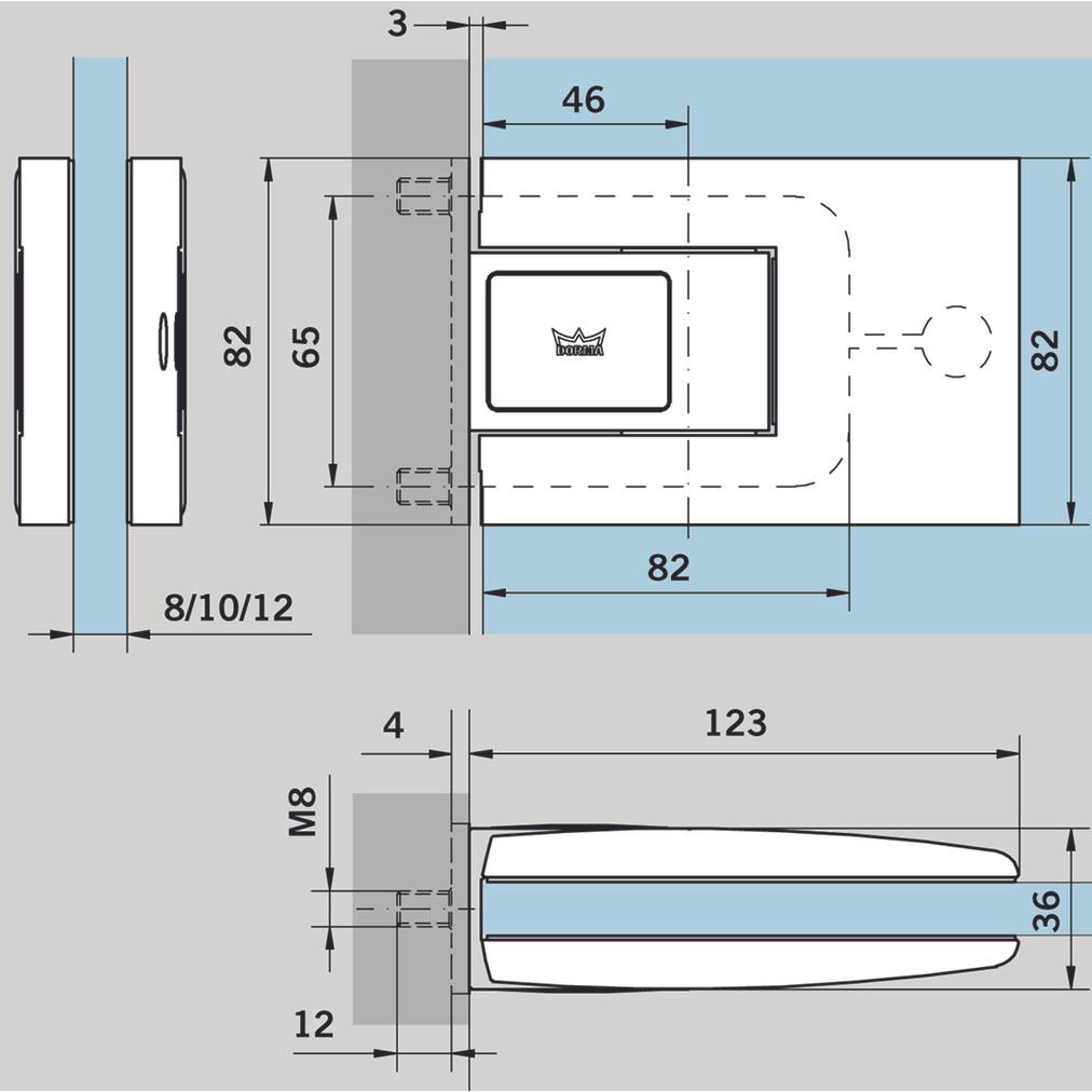 Dormakaba, Cerniera della porta, Cerniere TENSOR alluminio simile inox