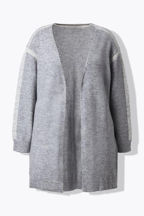 Actual product image Ulla Popken Decorative Seam Open Shape Cardigan (54)