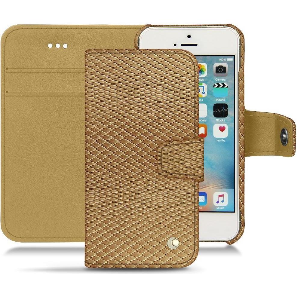 Noreve Lederschutzhülle Wallet (Apple iPhone SE), Smartphone Hülle, Beige