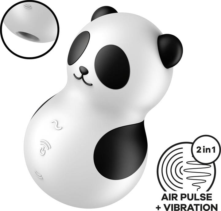 Produktbild Satisfyer Pocket Panda Stimulator & Vibrator Schwarz Weiss