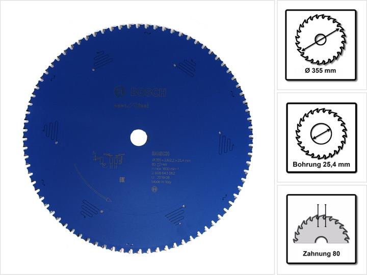 Actual product image Bosch Professional Zubehör Circular saw blade Expert for Steel, 355 x 25.4 x 2.6 mm, 80