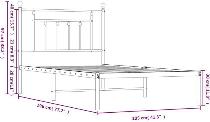 Produktbild vidaXL Bettgestell (100 x 190 cm)