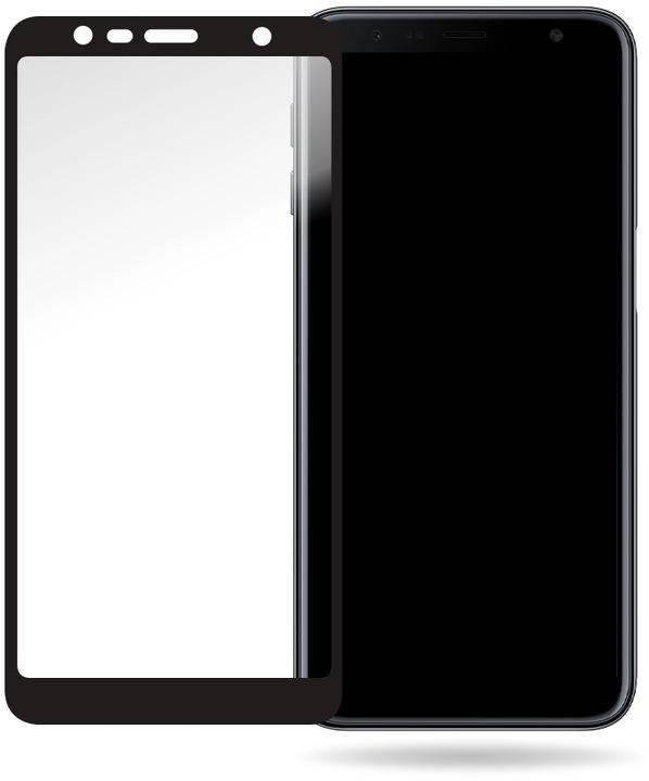 Actual product image Mobilize Black frame glass (1 Piece, Samsung Galaxy J6+)