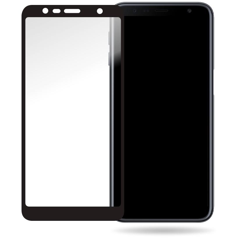 Mobilize Schwarzer Rahmen Glas (1 Stück, Samsung Galaxy J6+), Smartphone Schutzfolie, Schwarz