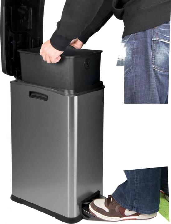 Produktbild kaiserkraft Tretabfallsammler aus Edelstahl (30 l)