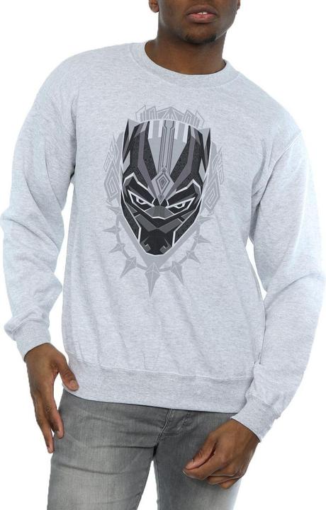 Actual product image Mens Black Panther Head Cotton Sweatshirt (S)