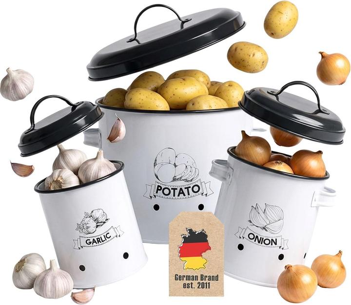 Actual product image Intirilife Set of 3 Food Storage Tins Storage Tins with Lids