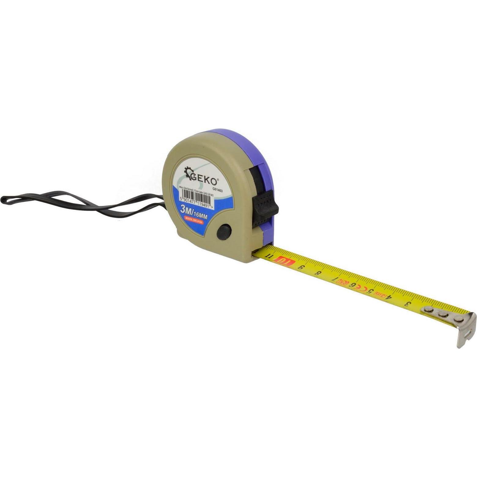 GEKO, Längenmesswerkzeug, Massband 3 m, Bandbreite 13 mm (M)