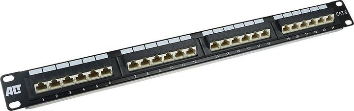 Actual product image ACT Patchpanel 24-ports unshielded 45° CAT6 PATCHPANEL 24P UTP C6 45GR
