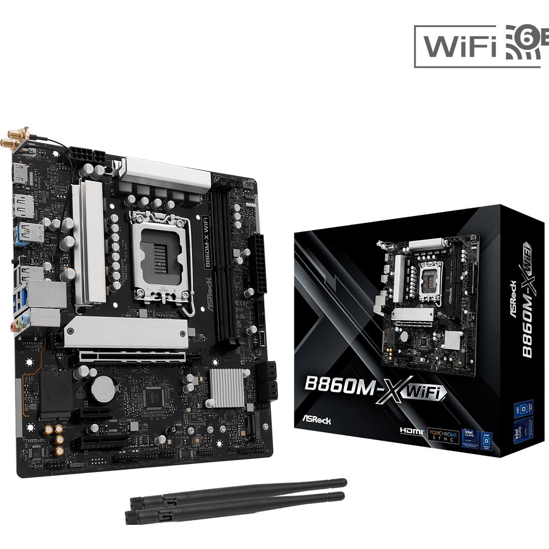 AsRock B860M-X WiFi R2.0 1851 mATX HDMI/DP DDR5 (LGA 1851, Intel B860, Micro ATX (mATX)), Scheda madre