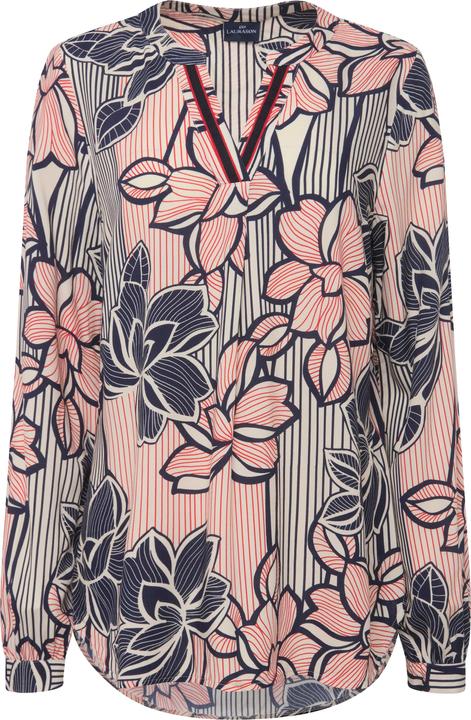 Actual product image Laurasøn Pinstripe Floral Long Sleeve V-Neck Blouse (L)