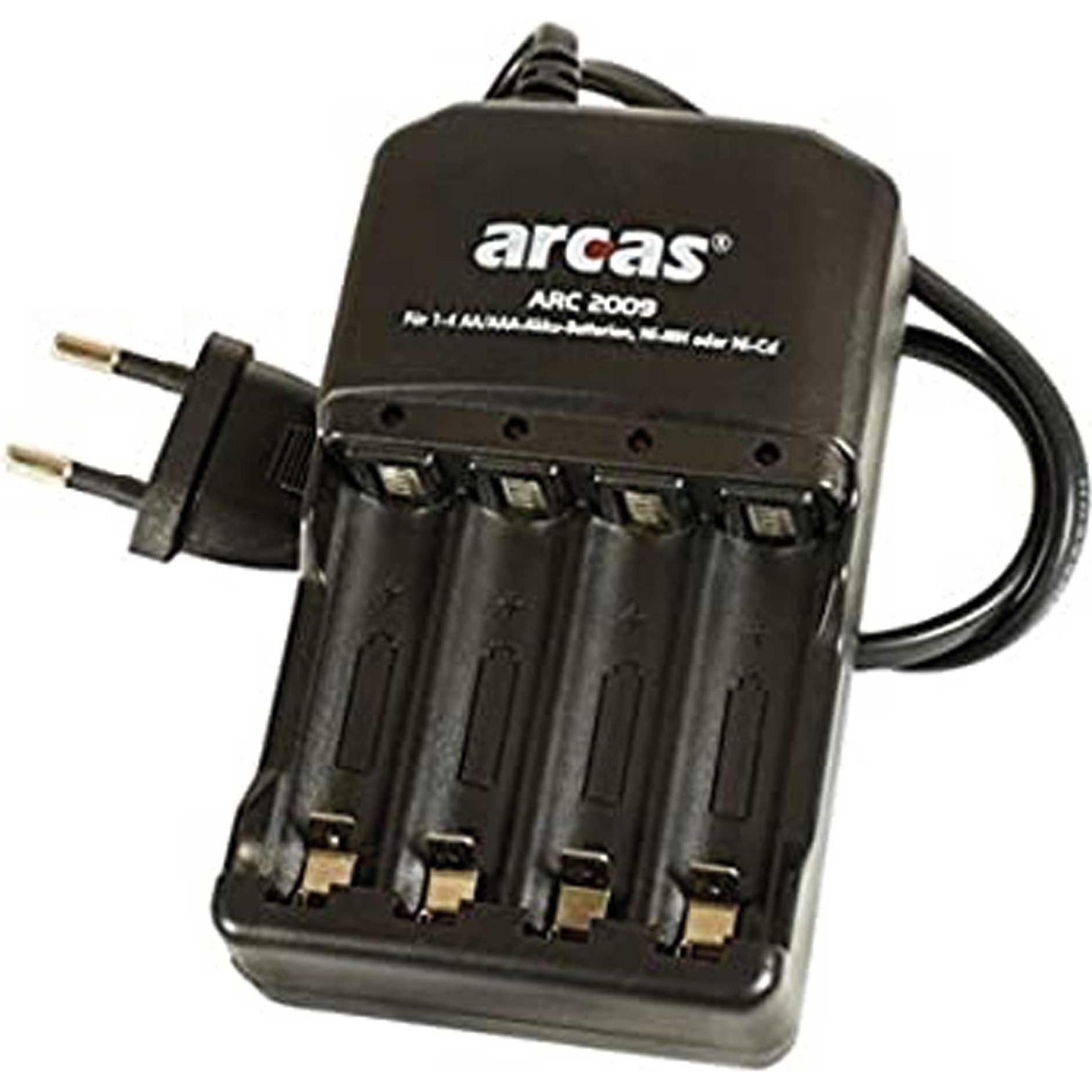 Arcas Ladegerät ARC-2009 (1 Stk., AAA, AA, Ladegerät inkl. Akku), Akku Ladegerät