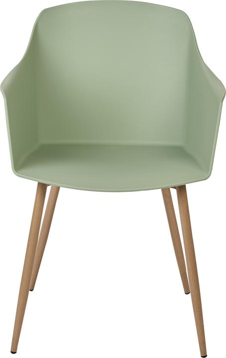 Produktbild Beliani Esszimmerstuhl Kunststoff hellgrün / heller Holzfarbton 2er Set FONDA II