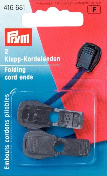 Produktbild Prym Klapp-Kordelenden, schwarz Karte 2 Stk.