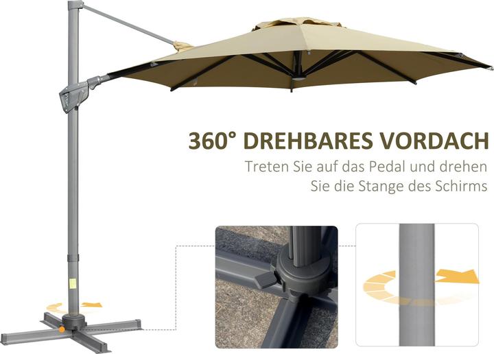 Actual product image Outsunny Parasol with adjustable tilt system (3 m)