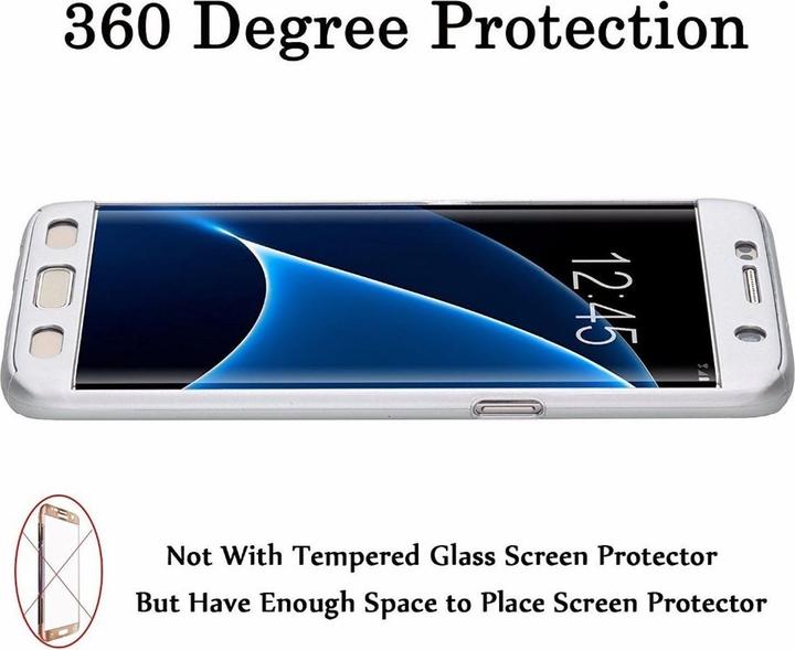 Produktbild König Design Hülle Handy Schutz für Samsung Galaxy S6 Edge Plus Cover Displayschutz Silber (Samsung Galaxy S6 Edge)