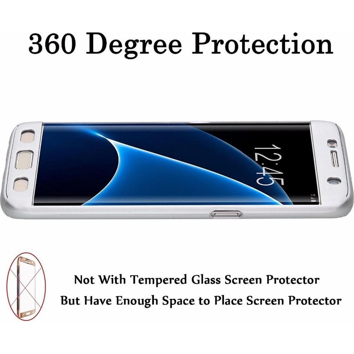 Thumbnail - König Design Hülle Handy Schutz für Samsung Galaxy S6 Edge Case Cover Displayschutz Silber (Samsung Galaxy S6 Edge), Sma...