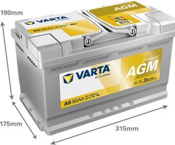 Varta 12V 80Ah/800A 315x175x190 Akku (12 V, 80 Ah)