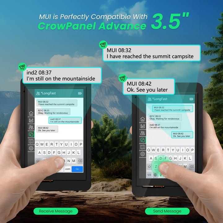 Actual product image Elecrow CrowPanel Meshtastic Advance 3.5 Zoll Touch Display 868MHz Lora