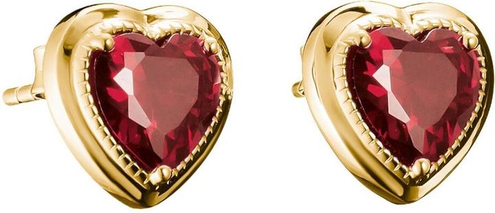 Thomas Sabo Ohrstecker Herz Granatrot Klein Elyndra 18k Vergoldung (Argento 925)