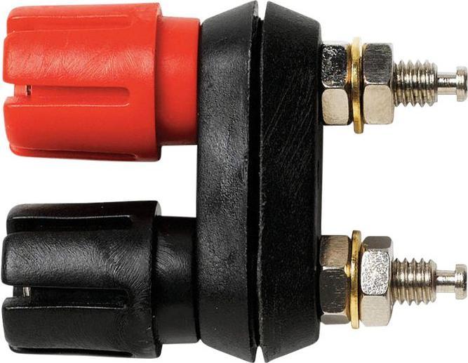 Actual product image Pomona Double pole terminal with base 4mm black, red (Measuring device case)
