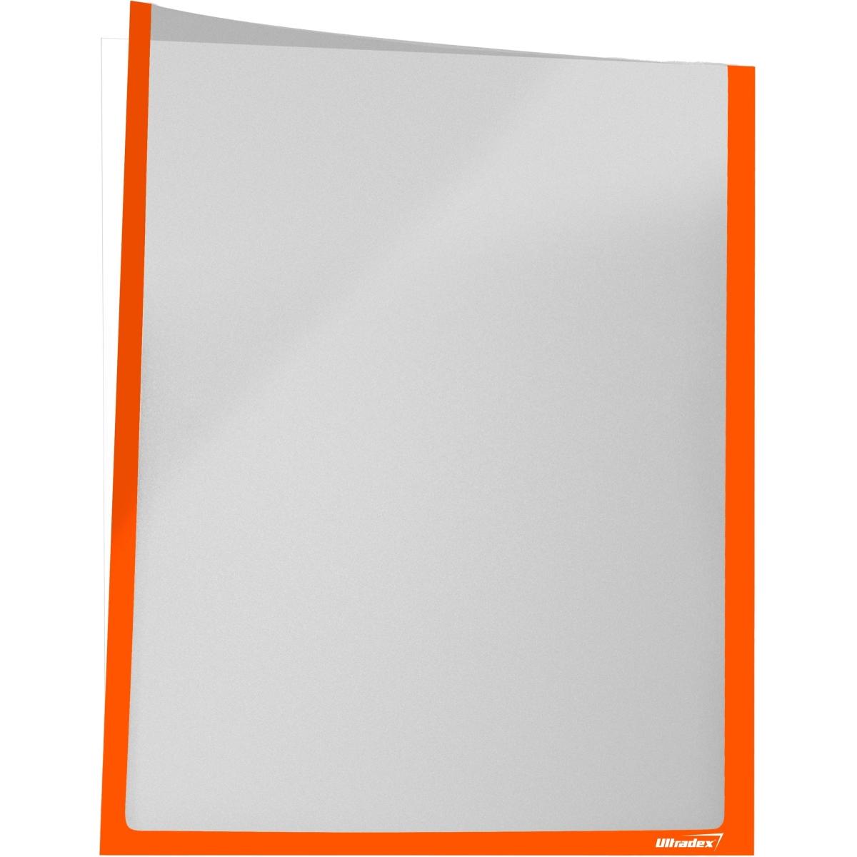Ultradex, Informationsschild, Infotasche für DIN A4 hoch selbstklebend VE= 5 Stück pastell orange